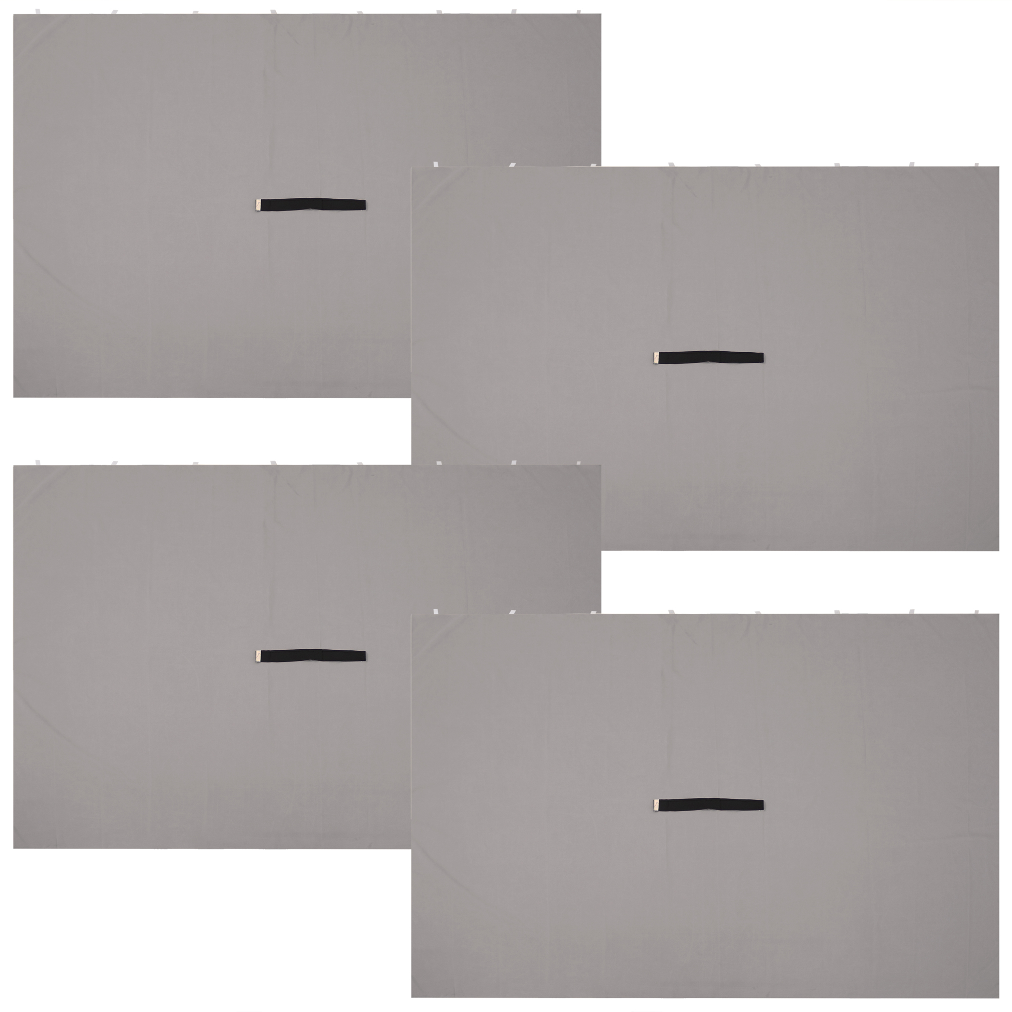 Sunnydaze Decor, 10x10 Polyester Gazebo 4-Piece Sidewall Set - Gray, Color Gray, Shape Rectangle, Frame Material Polyester, Model# CRE-638